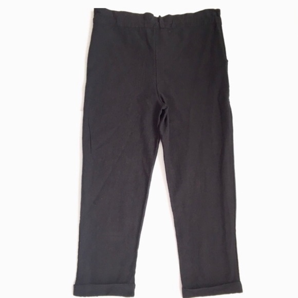 Urban outfitters high waisted black grommet straight leg drawstring pants S - Picture 2 of 6